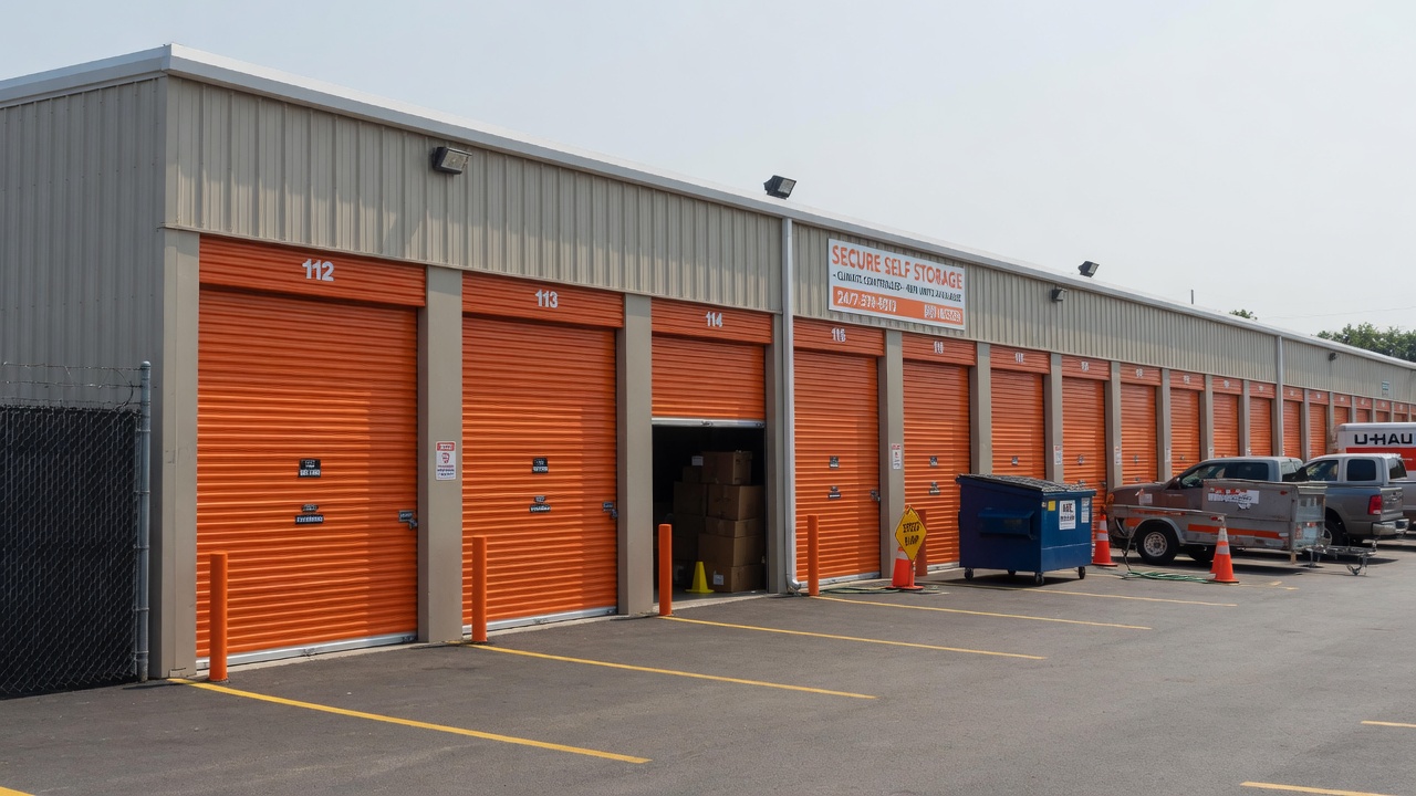 Self storage exterior and security